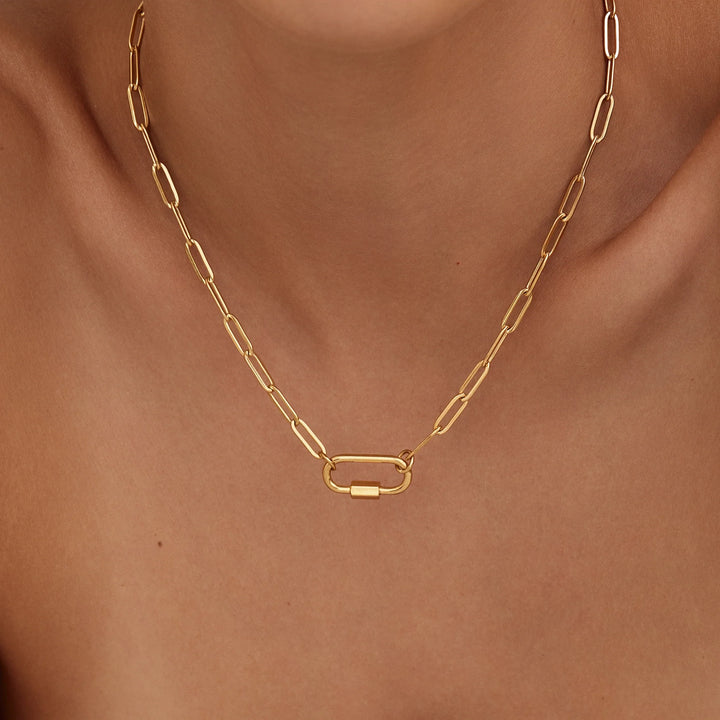 Carabiner Charm Lock Necklace