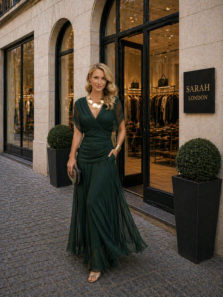 Isla | Elegant V-neck Maxi Dress
