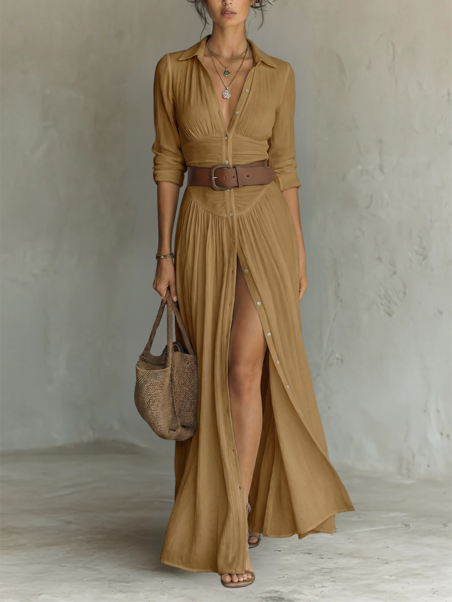 Suzanne | Maxi Dress with Lapel Collar