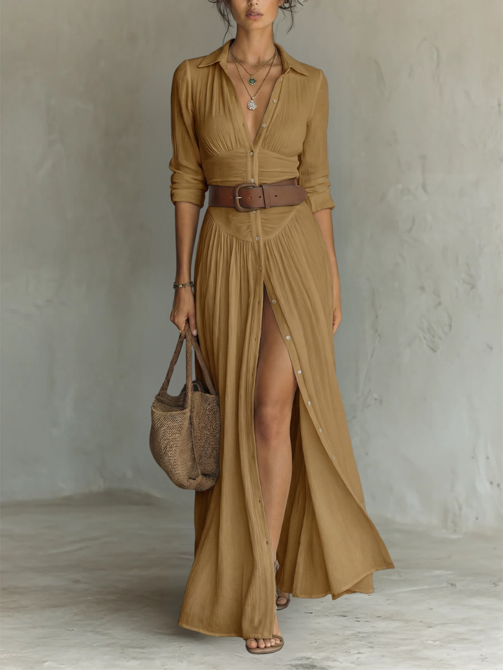 Suzanne | Maxi Dress with Lapel Collar