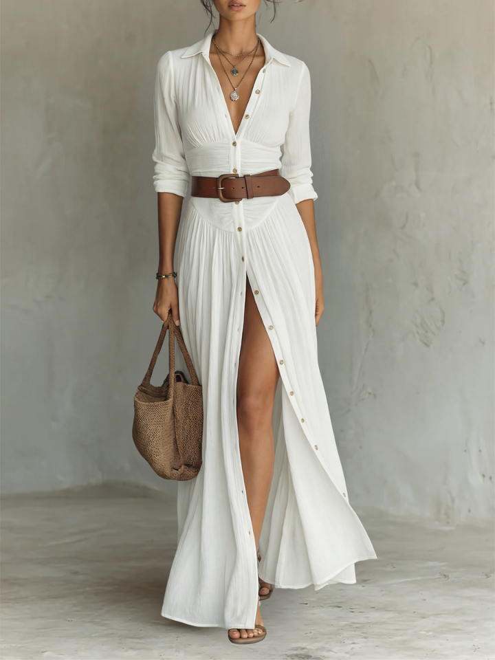 Suzanne | Maxi Dress with Lapel Collar