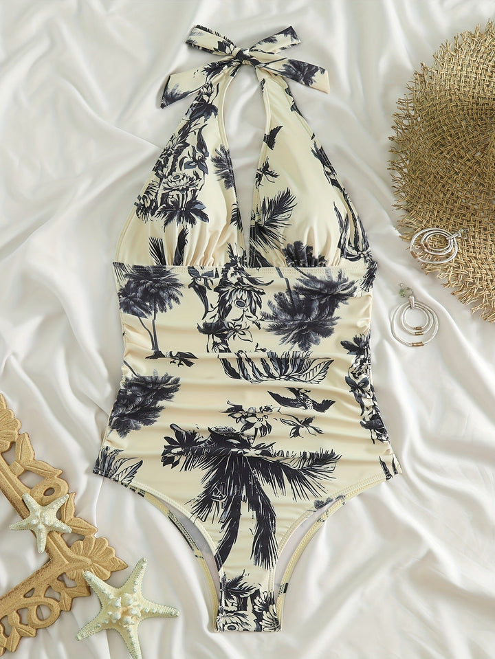 V-Neck Swimsuit with Tummy Control