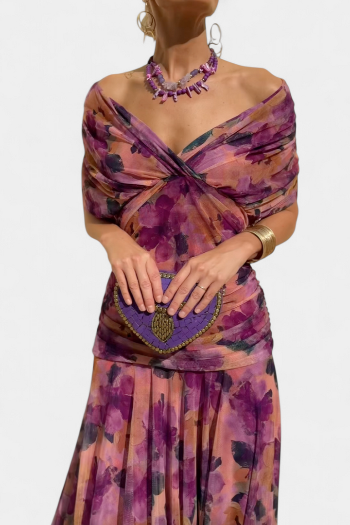 Sophia - Elegant Floral Pleated Dress