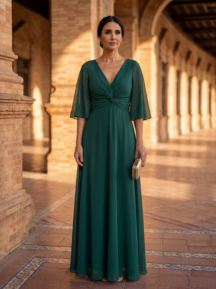 Lucía | V-Neck Chiffon Dress