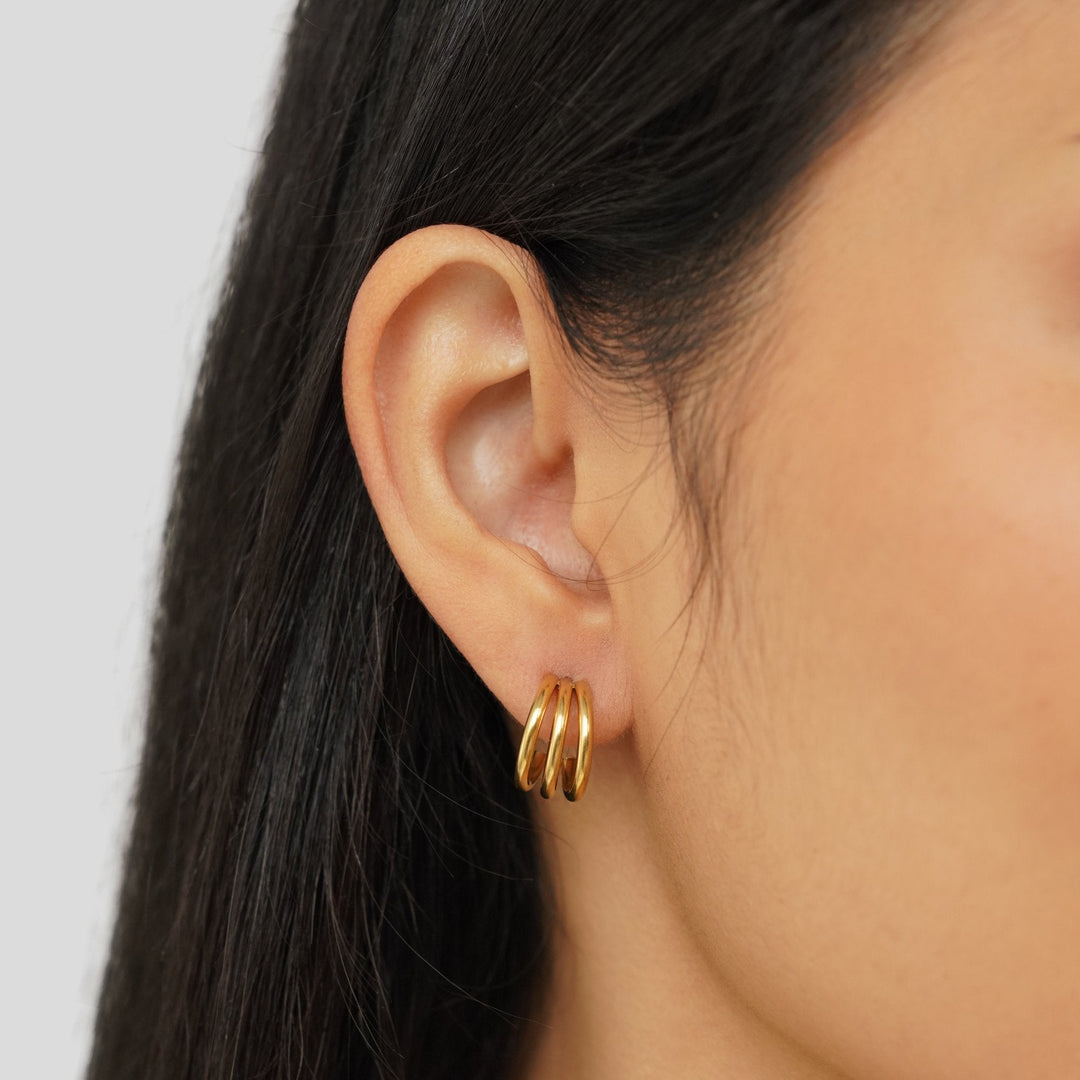 Helene – Textured Gold Mini Rings